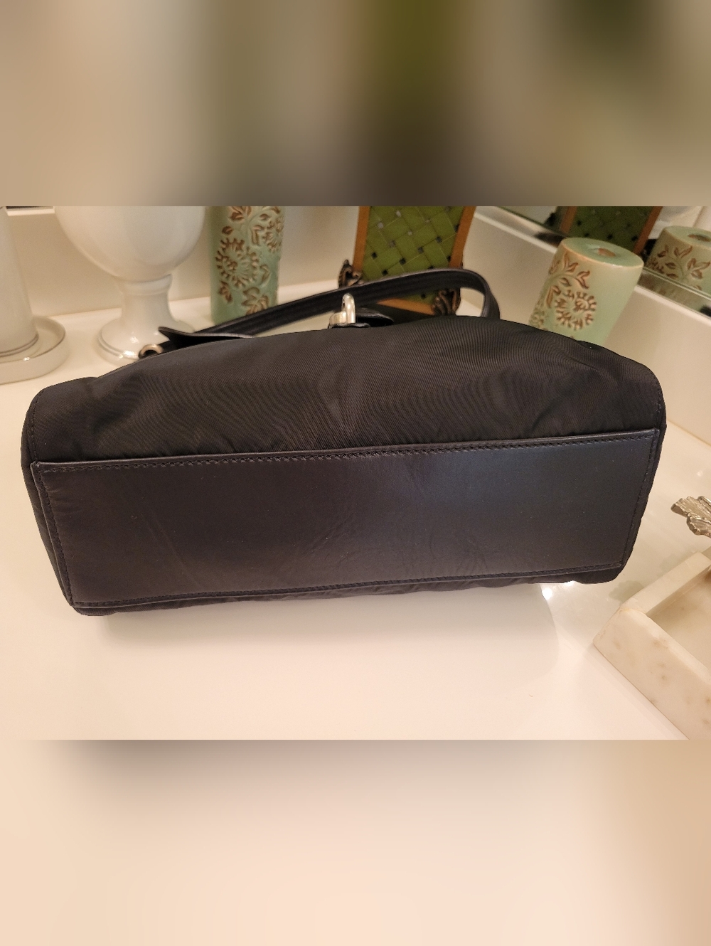 Prada Archive Black Leather & Nylon Shoulder Bag - Picture 6 of 16